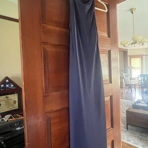 Ted Baker Deep Blue high neck slit Dress